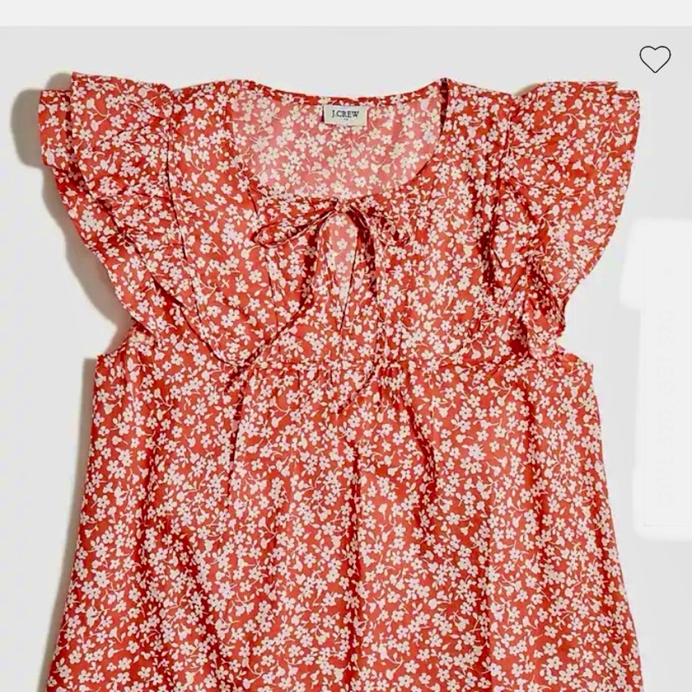 Like new J CREW floral sleeveless double ruffle top 😍
